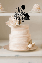 Load image into Gallery viewer, Cake Topper - It&#39;s A Boy Silver Belle Design
