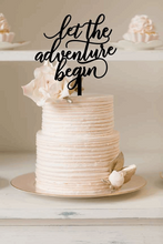 Load image into Gallery viewer, Cake Topper - Let The Adventure Begin Silver Belle Design
