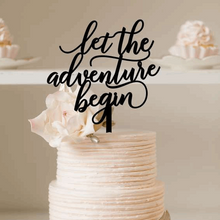 Load image into Gallery viewer, Cake Topper - Let The Adventure Begin Silver Belle Design
