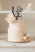 Load image into Gallery viewer, Cake Topper - Love + Initials Silver Belle Design
