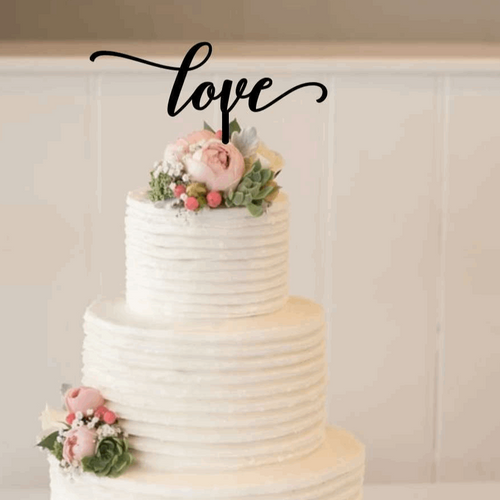 Cake Topper - Love Silver Belle Design