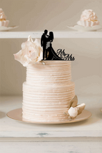 Load image into Gallery viewer, Cake Topper - Mr &amp; Mrs Silver Belle Design
