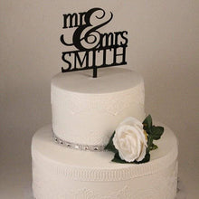 Load image into Gallery viewer, Cake Topper - Mr &amp; Mrs Smith Silver Belle Design
