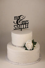 Load image into Gallery viewer, Cake Topper - Mr &amp; Mrs Smith Silver Belle Design
