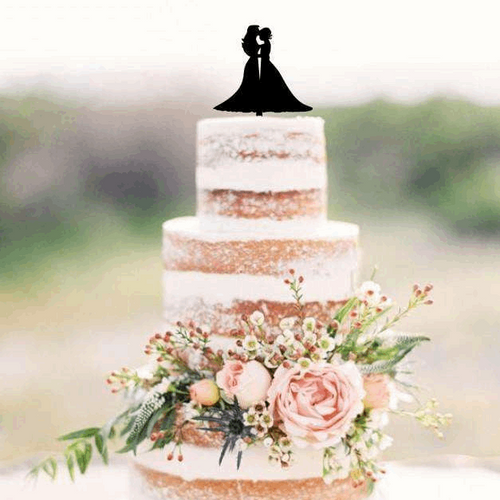 Cake Topper - Mrs & Mrs Topper Silver Belle Design