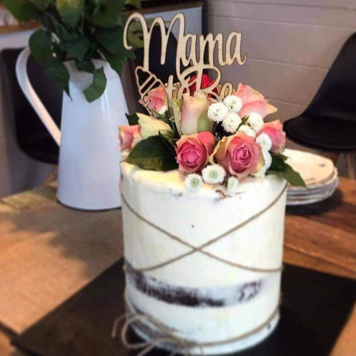 Cake Topper - Mumma To Be Silver Belle Design