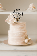 Load image into Gallery viewer, Cake Topper - Oh Baby Ring with Heart Silver Belle Design
