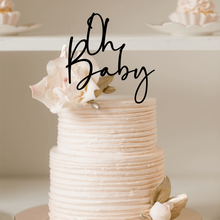 Load image into Gallery viewer, Cake Topper - Oh Baby Silver Belle Design
