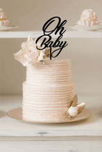 Load image into Gallery viewer, Cake Topper - Oh Baby Silver Belle Design
