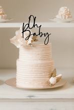 Load image into Gallery viewer, Cake Topper - Oh Baby Silver Belle Design
