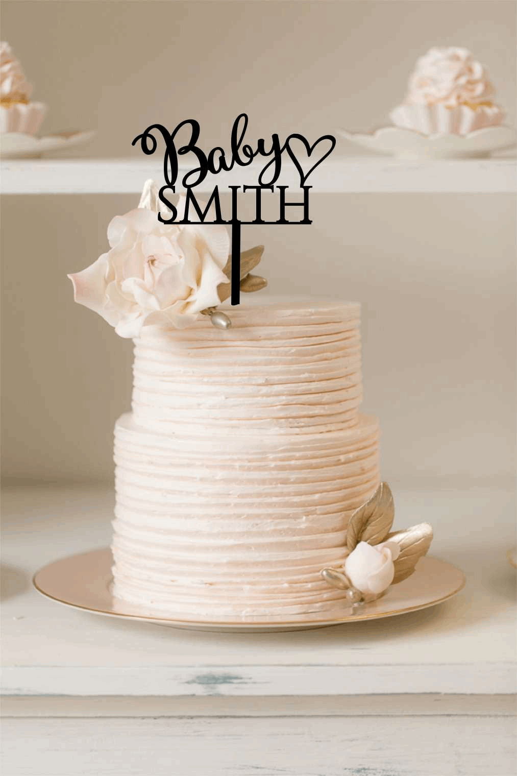 Personalised baby best sale shower cake toppers