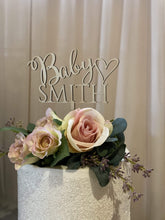 Load image into Gallery viewer, Cake Topper - Personalised Baby Shower Silver Belle Design
