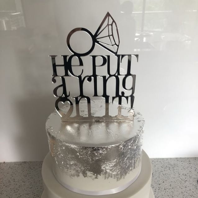Cake Topper - Put A Ring on It Silver Belle Design