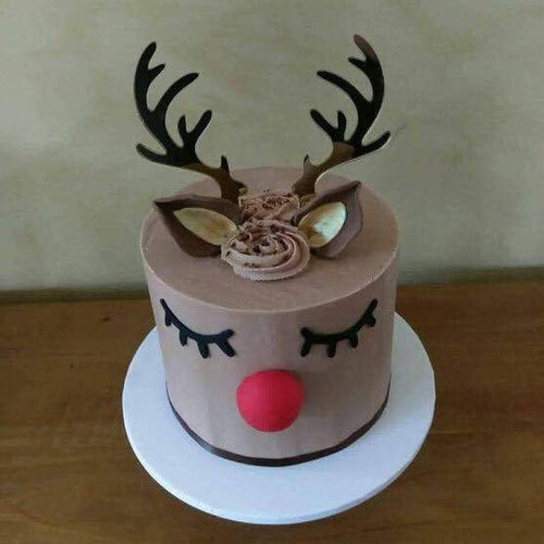 Cake Topper - Reindeer Cake Antlers Silver Belle Design