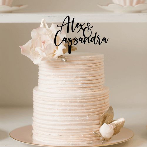 Cake Topper - Script Names Silver Belle Design