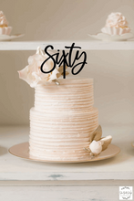 Load image into Gallery viewer, Cake Topper - Sixty Modern Silver Belle Design
