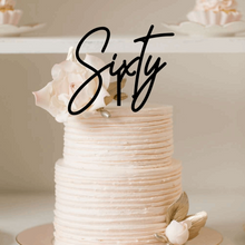 Load image into Gallery viewer, Cake Topper - Sixty Swish Silver Belle Design

