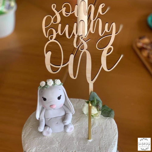 Cake Topper - Some Bunny is One Silver Belle Design