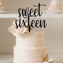 Load image into Gallery viewer, Cake Topper - Sweet Sixteen Silver Belle Design
