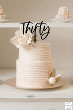 Load image into Gallery viewer, Cake Topper - Thirty Modern Silver Belle Design
