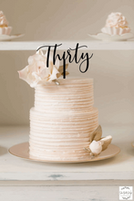 Load image into Gallery viewer, Cake Topper - Thirty Script Silver Belle Design
