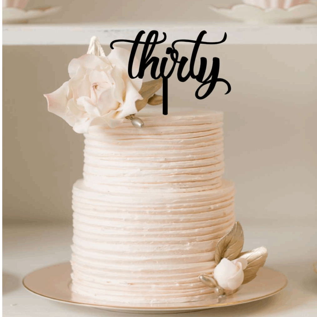 Cake Topper - Thirty Silver Belle Design