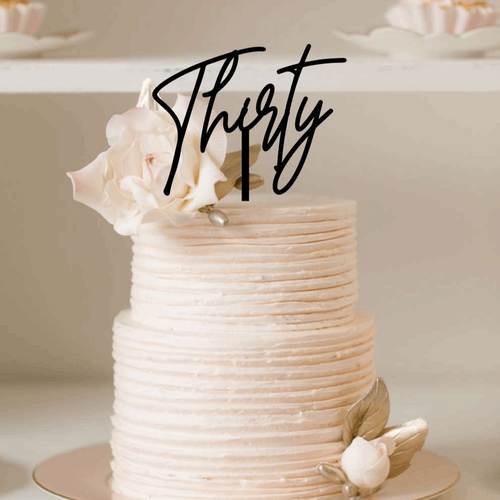 Cake Topper - Thirty Swish Silver Belle Design