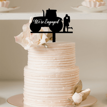 Load image into Gallery viewer, Cake Topper - Tractor We&#39;re Engaged Silver Belle Design
