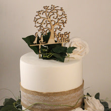 Load image into Gallery viewer, Cake Topper Tree with Bride and Groom Silver Belle Design
