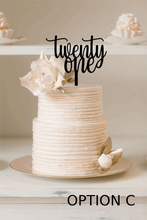 Load image into Gallery viewer, Cake Topper - Twenty One Silver Belle Design
