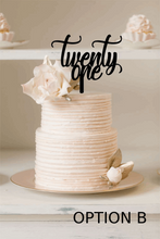 Load image into Gallery viewer, Cake Topper - Twenty One Silver Belle Design
