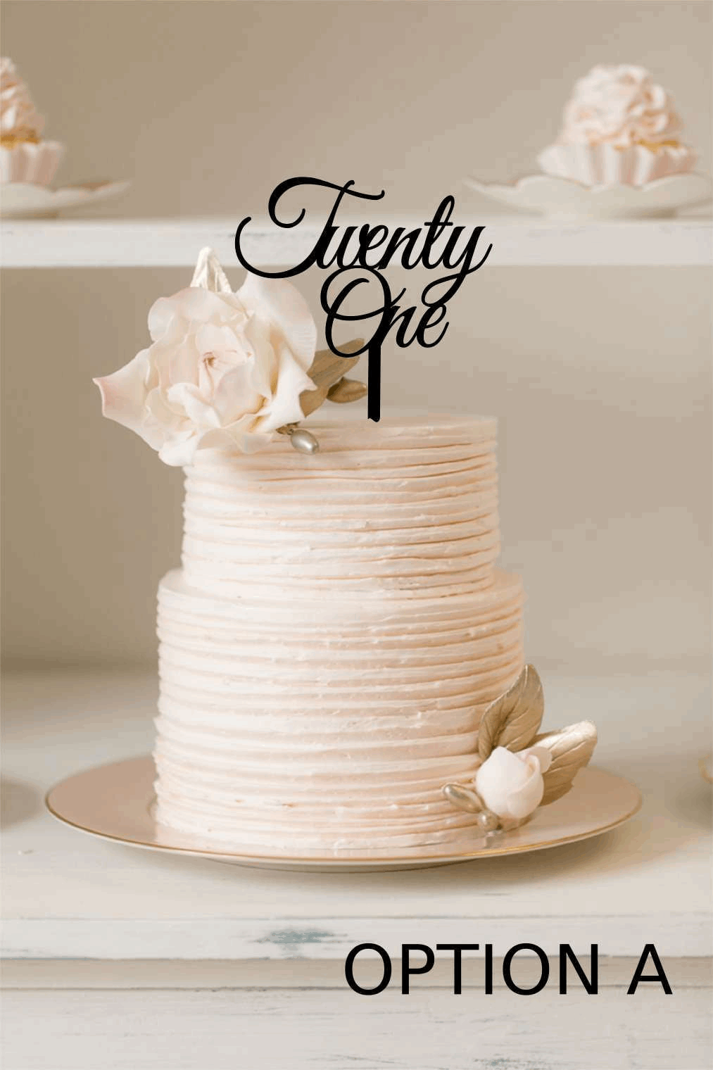 Cake Topper - Twenty One Silver Belle Design