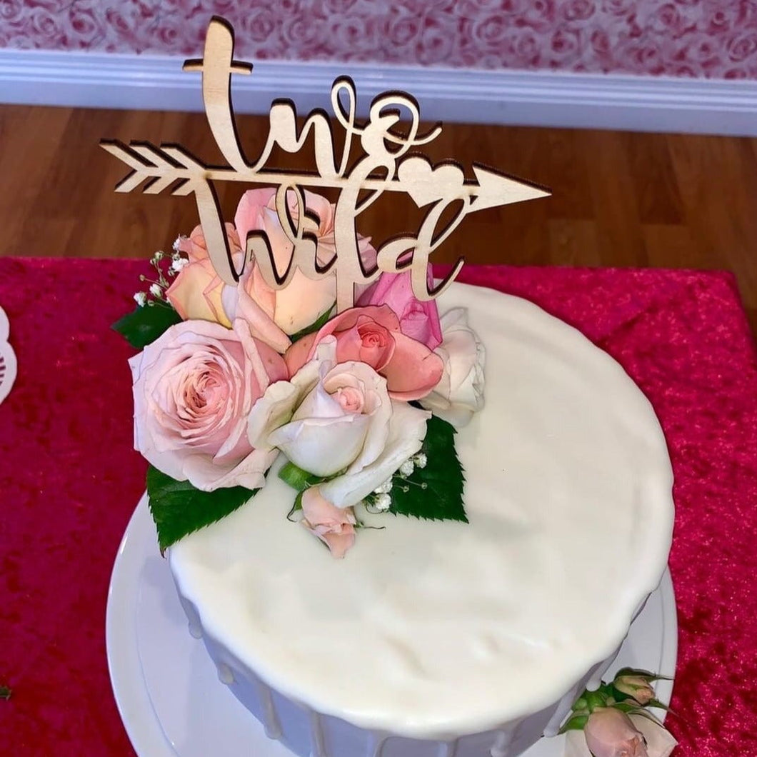 Cake Topper - Two Wild Silver Belle Design