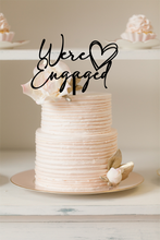 Load image into Gallery viewer, Cake Topper - We&#39;re Engaged Heart Silver Belle Design
