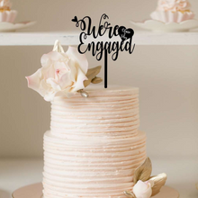 Load image into Gallery viewer, Cake Topper - We&#39;re Engaged Silver Belle Design
