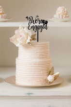 Load image into Gallery viewer, Cake Topper - We&#39;re Engaged Silver Belle Design
