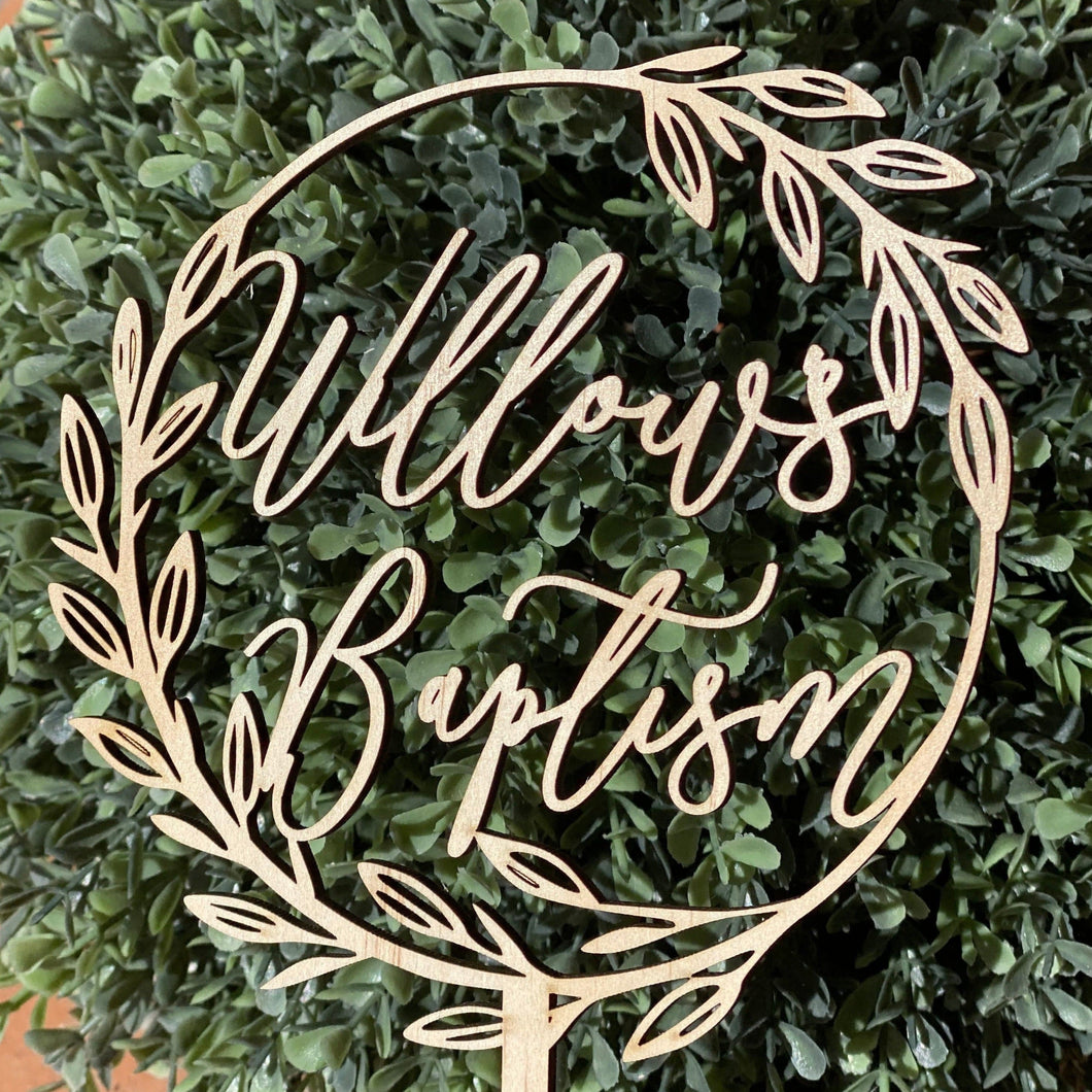 Cake Topper - Wreath Custom Silver Belle Design