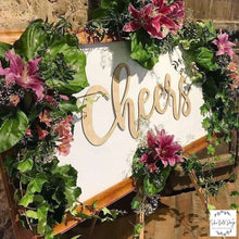 Load image into Gallery viewer, &#39;Cheers&#39; Single (ONE) Laser Cut Out Sign Silver Belle Design
