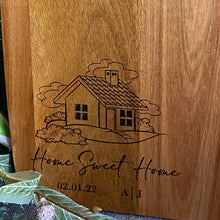 Load image into Gallery viewer, Chopping or Cheese Board - Home Sweet Home Silver Belle Design
