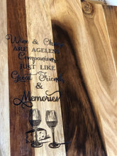 Load image into Gallery viewer, Chopping or Cheese Board - Wine &amp; Cheese are like ... Silver Belle Design
