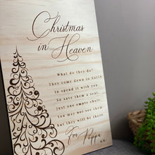 Load image into Gallery viewer, Christmas Memorial Sign - A4 Size Silver Belle Design
