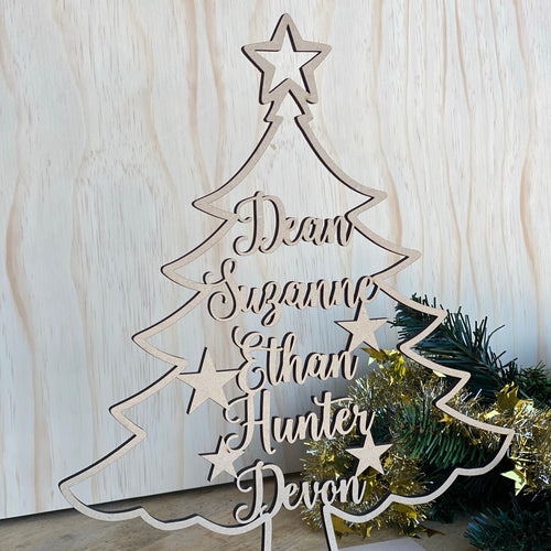 Christmas Tree Personalised Silver Belle Design