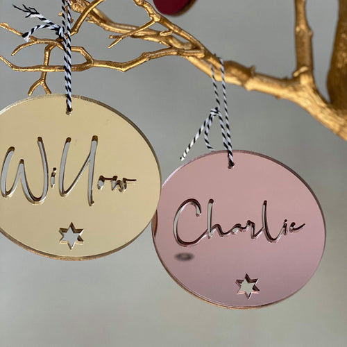 Custom Christmas Baubles Silver Belle Design