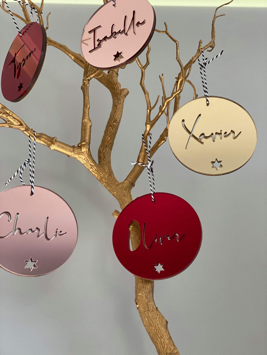 Custom Christmas Baubles Silver Belle Design