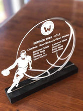 Load image into Gallery viewer, Custom Designed Sports Trophy Silver Belle Design
