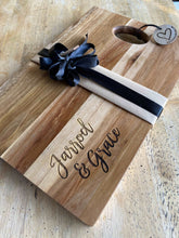 Load image into Gallery viewer, Design your Own - Engraved Chopping Board/Cheese Platter Silver Belle Design
