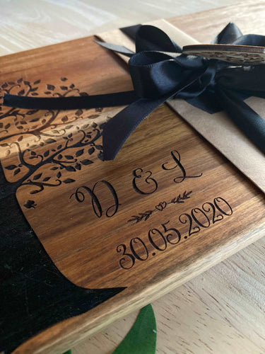 Design your Own - Engraved Chopping Board/Cheese Platter Silver Belle Design