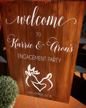 Load image into Gallery viewer, Engagement Welcome Sign Silver Belle Design
