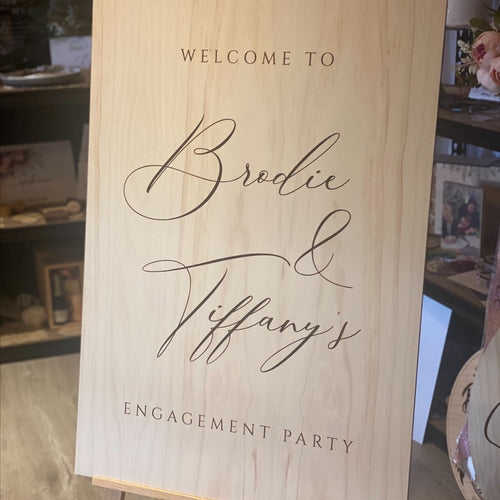 Engagement Welcome Sign - Tiffany Silver Belle Design