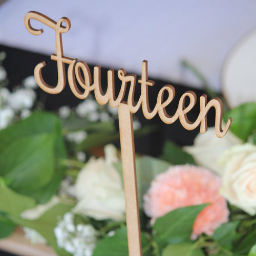 Event Table Numbers - Timber Silver Belle Design
